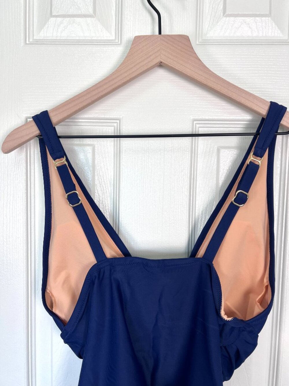 J.Crew Factory Ruched Tankini Top Antique Navy Size Med NWT - Picture 3 of 8